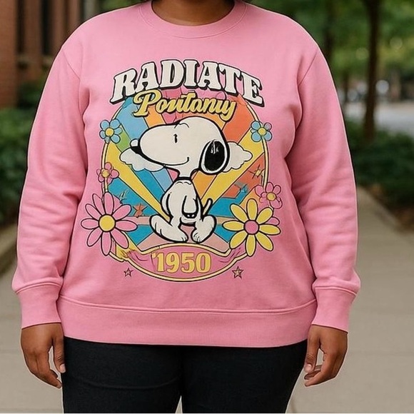 Peanuts Radiant Positivity Sweatshirt Size 1X - Picture 1 of 4